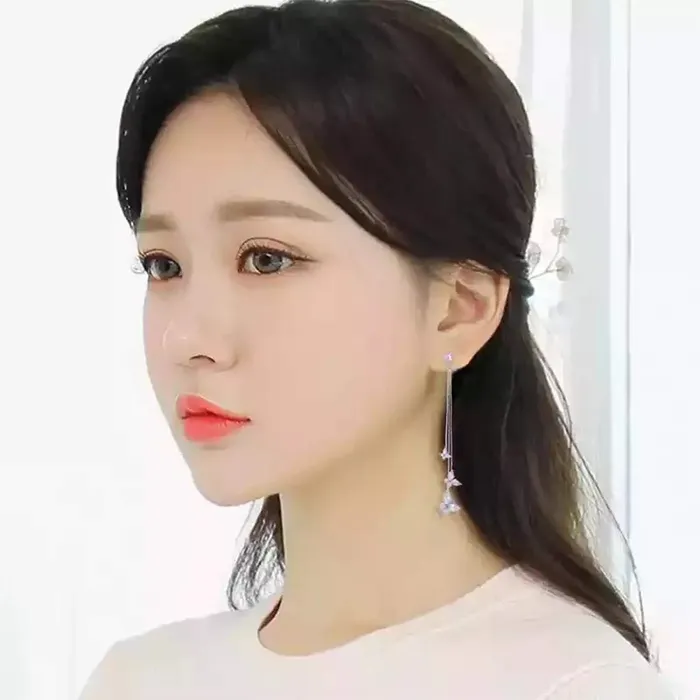 Yellow Chimes Yellow Chimes Crystal Danglers Earrings for Women Silver Earrings for Girls Fashion Women Earrings Butterfly Long Chain Dangler Earrings Birthday Gift For Girls Anniversary Gift for Wife Necklaces