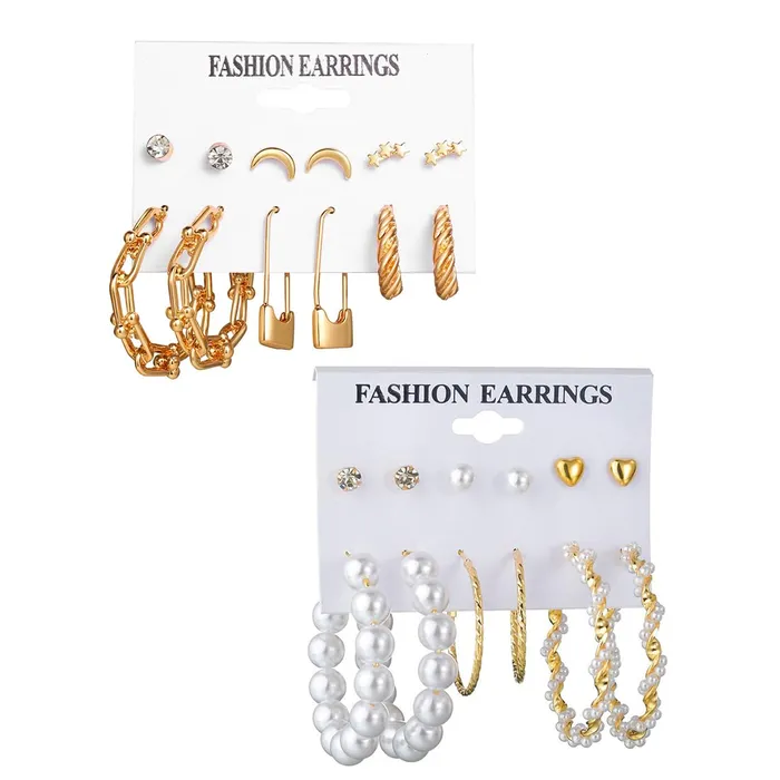 Yellow Chimes Yellow Chimes Earrings for Women and Girls Fashion White Pearl Hoops Set Gold Plated Combo of 12 Pairs Stud Hoop Earring Set Birthday Gift for girls and women Anniversary Gift for Wife Earrings Yellow Chimes Yellow Chimes Earrings for Women and Girls Fashion White Pearl Hoops Set Gold Plated Combo of 12 Pairs Stud Hoop Earring Set Birthday Gift for girls and women Anniversary Gift for Wife Earrings