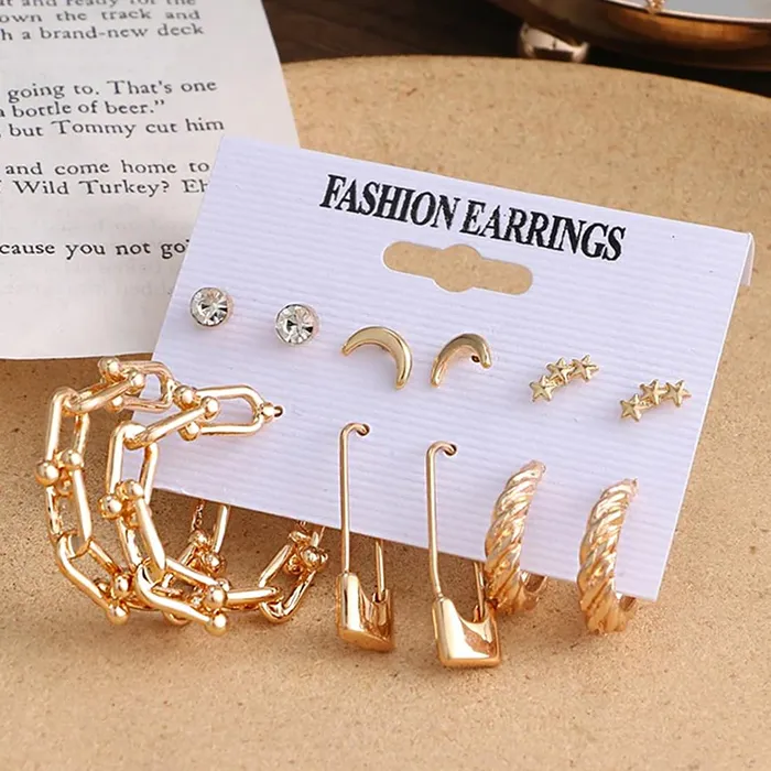 Yellow Chimes Yellow Chimes Earrings for Women and Girls Fashion White Pearl Hoops Set Gold Plated Combo of 12 Pairs Stud Hoop Earring Set Birthday Gift for girls and women Anniversary Gift for Wife Earrings