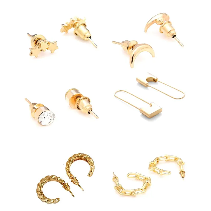 Yellow Chimes Yellow Chimes Earrings for Women and Girls Fashion White Pearl Hoops Set Gold Plated Combo of 12 Pairs Stud Hoop Earring Set Birthday Gift for girls and women Anniversary Gift for Wife Earrings