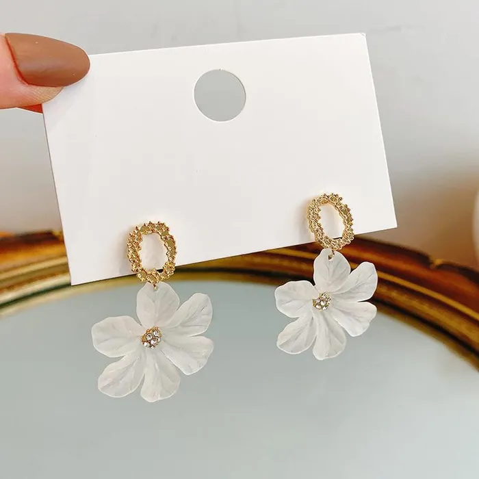 Yellow Chimes Yellow Chimes Earrings for Women and Girls Flower Drop EarringsGold Plated Drop Earrings Birthday Gift for girls and women Anniversary Gift for Wife Necklaces