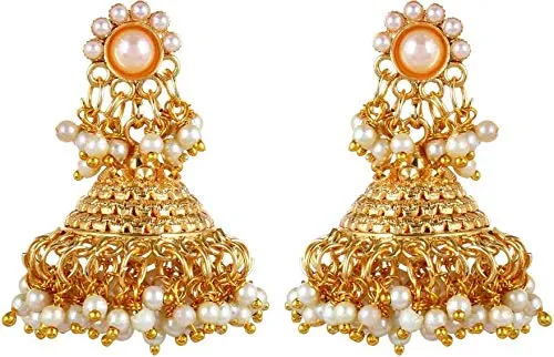 Yellow Chimes Yellow Chimes Exclusive Gold Plated Studded Pearl Antique Look Ethnic Traditional Choker Necklace Set with Ring and Earrings Jewellery Set for Women and Girls Rings