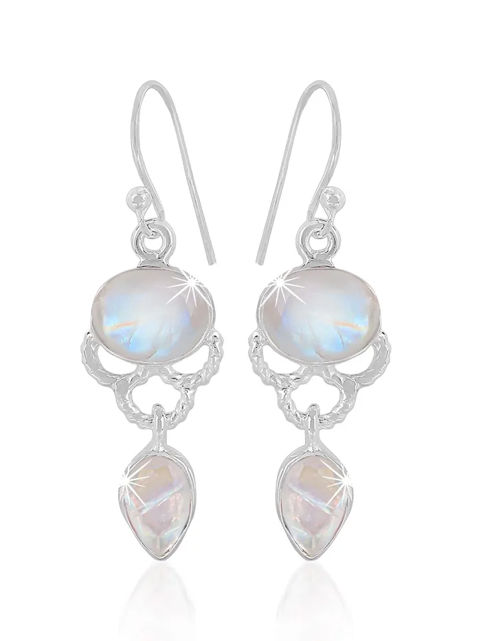 Yellow Chimes Yellow Chimes Gemstone Rainbow Moonstone 925 Sterling Silver Hallmark and Certified Purity Drop Earrings for Women and Girls Earrings Yellow Chimes Yellow Chimes Gemstone Rainbow Moonstone 925 Sterling Silver Hallmark and Certified Purity Drop Earrings for Women and Girls Earrings