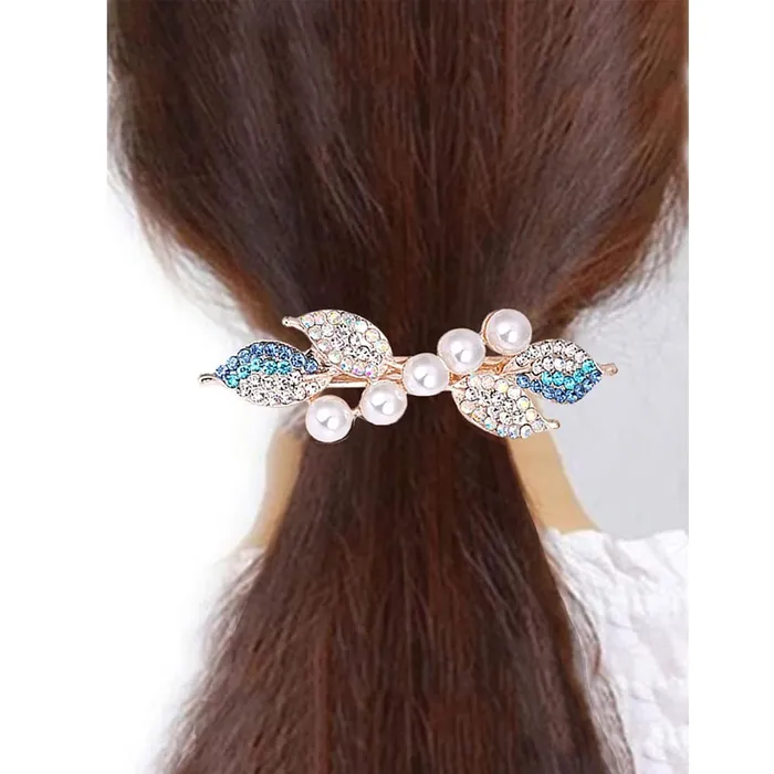 Yellow Chimes Yellow Chimes Hair Clips for Women Girls Barrette Hair Clips for Women Hair Accessories for Women Hairclip Crystal French Barrette Hair Clips for Women Girls Gift For Women Girls Design 8 Rings
