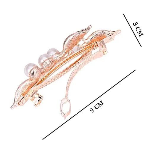 Yellow Chimes Yellow Chimes Hair Clips for Women Girls Barrette Hair Clips for Women Hair Accessories for Women Hairclip Crystal French Barrette Hair Clips for Women Girls Gift For Women Girls Design 8 Rings