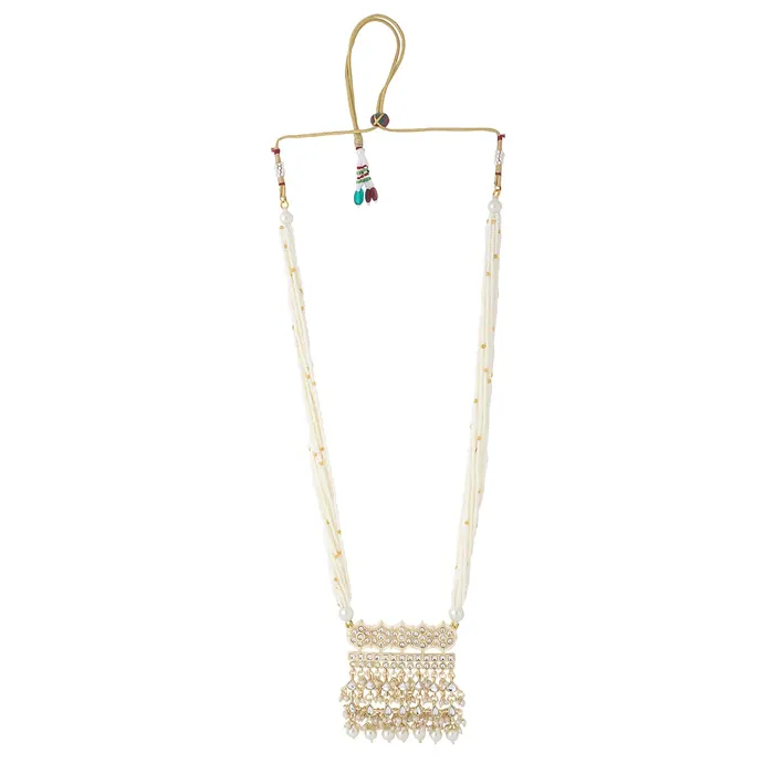 Yellow Chimes Yellow Chimes Jewellery Set for Women and Girls Traditional Kundan Necklaces Set Gold Plated Moti Beads Beaded Kundan Set Birthday Gift for girls and women Anniversary Gift for Wife Rings