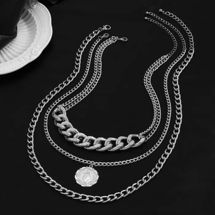 Yellow Chimes Yellow Chimes Layered Choker Necklace for Women Multi Color Plated Thick Chain Multi Layer Chain Choker Necklace for Girls and Women NK 1 Necklaces