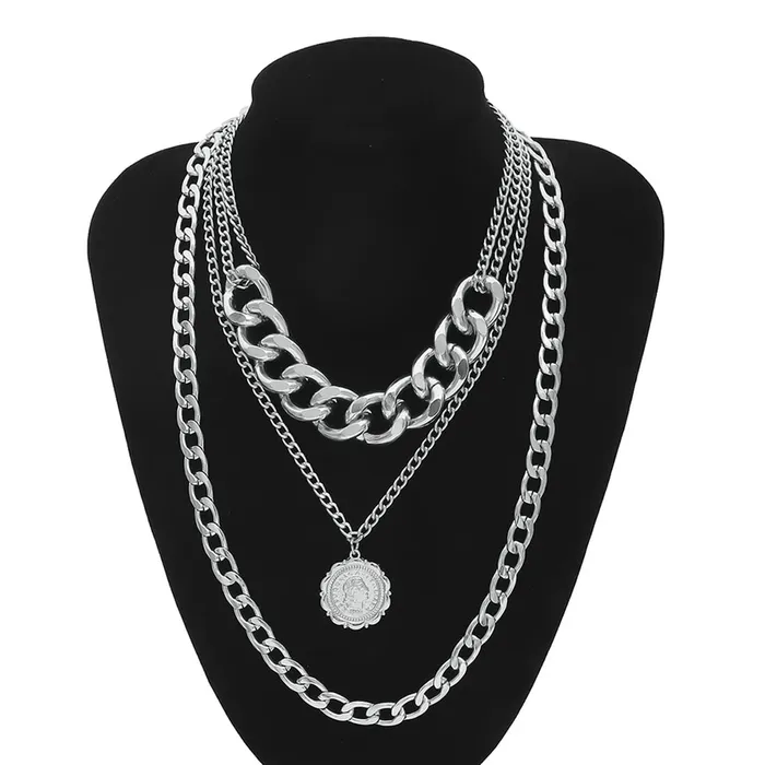 Yellow Chimes Yellow Chimes Layered Choker Necklace for Women Multi Color Plated Thick Chain Multi Layer Chain Choker Necklace for Girls and Women NK 1 Necklaces
