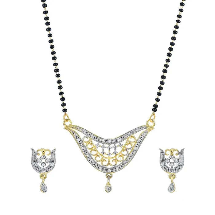 Yellow Chimes Yellow Chimes Mangalsutra for Women Gold Plated AD Crystal Black Beads Mangal Sutra Pendant Necklace Set With Earrings for Women and Girls Necklaces Yellow Chimes Yellow Chimes Mangalsutra for Women Gold Plated AD Crystal Black Beads Mangal Sutra Pendant Necklace Set With Earrings for Women and Girls Necklaces