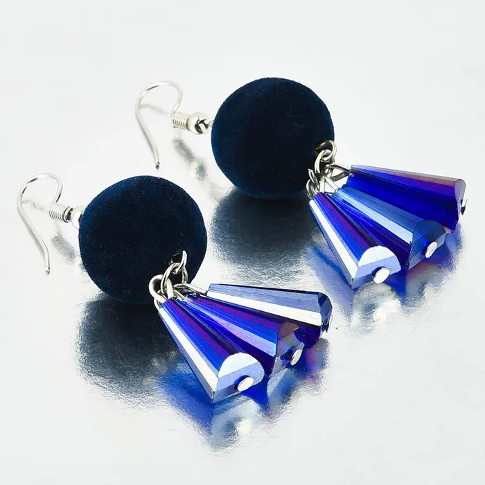 Yellow Chimes Yellow Chimes PomPom Style Purple Tassel Earring for Women Girls Earrings