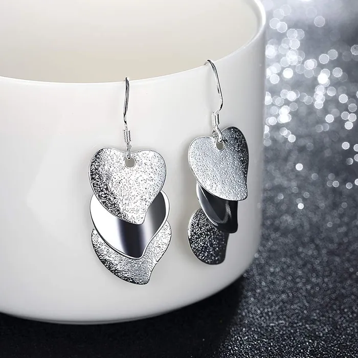 Yellow Chimes Yellow Chimes Sparkling Heart Designer Alloy Chandelier Earring for Women Girls Necklaces