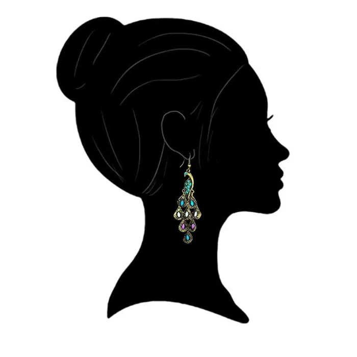 Yellow Chimes Yellow Chimes Special Combo 2 Pairs Stylish Peacock Artistic Crafted Chandbali Earrings for Women and Girls Necklaces