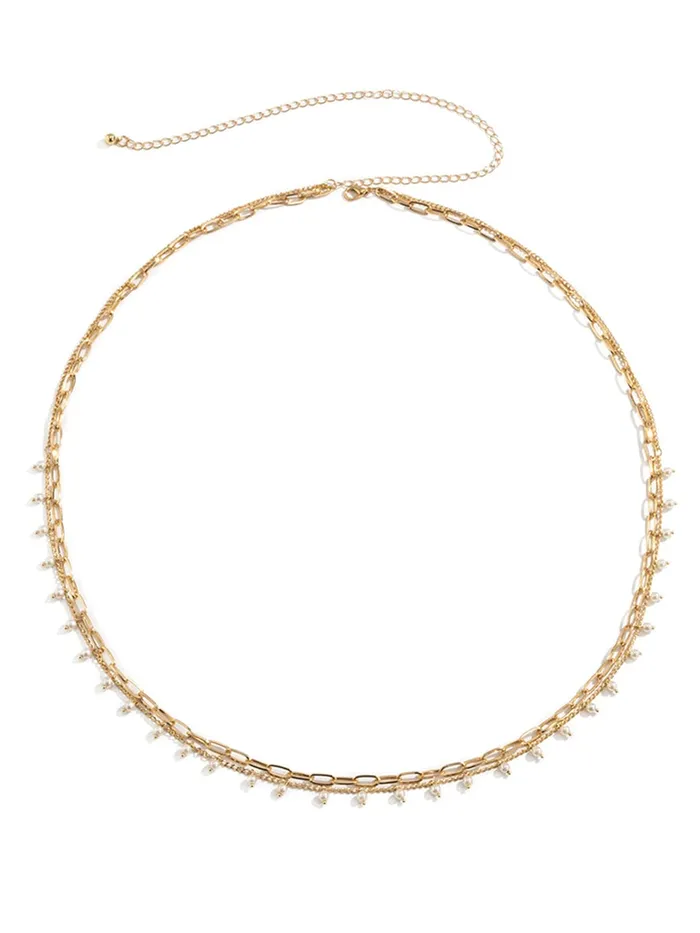 Yellow Chimes Yellow Chimes Waist Chain for Women Pearl Studded Dual Layer Waist Chain for Women and Girls Necklaces Yellow Chimes Yellow Chimes Waist Chain for Women Pearl Studded Dual Layer Waist Chain for Women and Girls Necklaces