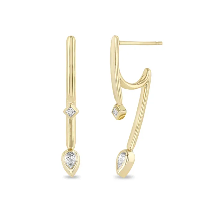 Zo Chicco Earrings 14K PRINCESS PEAR DIAMOND TALON EARRINGS