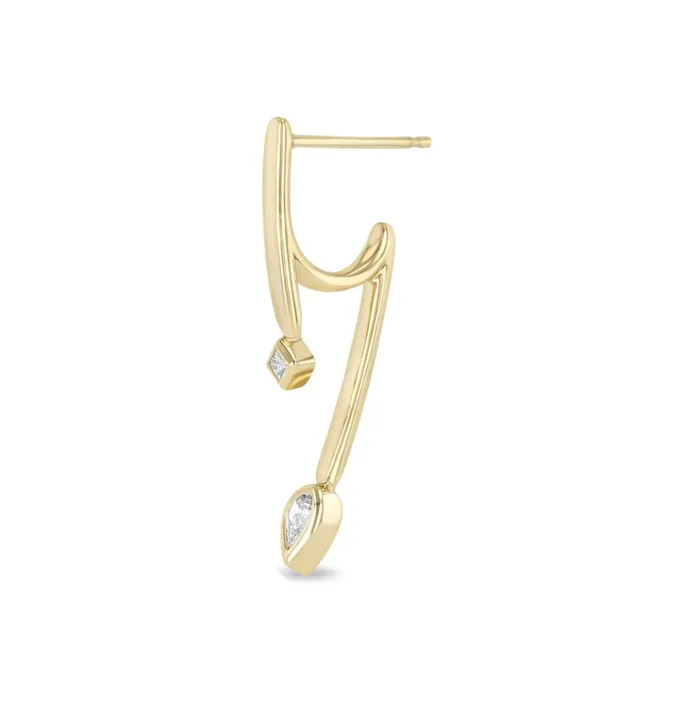Zo Chicco Earrings 14K PRINCESS PEAR DIAMOND TALON EARRINGS