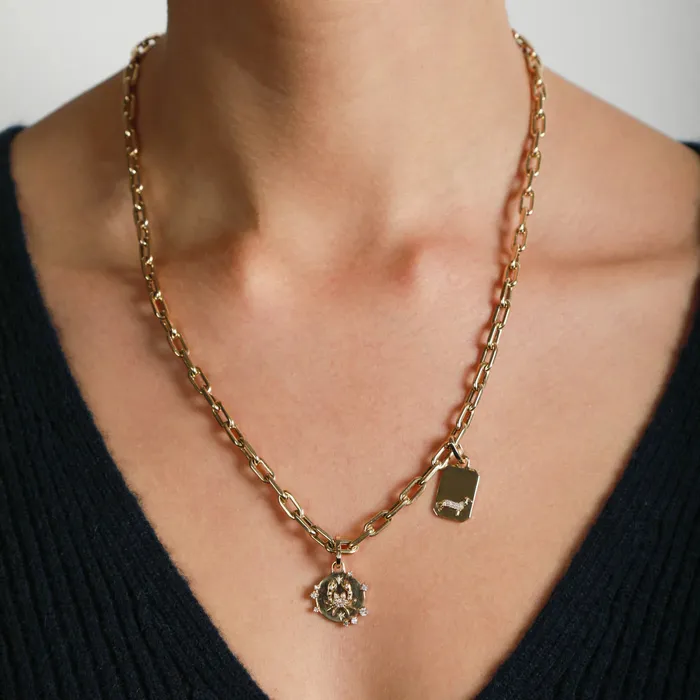 Zodiac Diamond Hinged Charm Adina Reyter Charm Necklaces